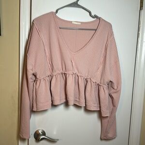 Alterd state long sleeve ruffle crop top